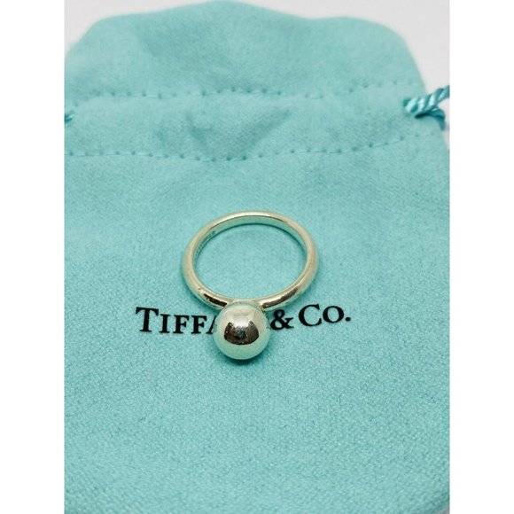 Tiffany Co Sterling Silver 8mm HardWear Hardware Round Ball Ring Size 5.75 - Picture 4 of 7